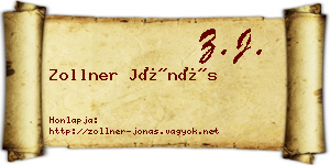 Zollner Jónás névjegykártya